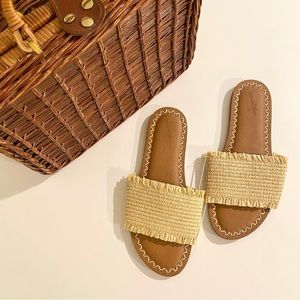 Straw Slide Sandals - NWT